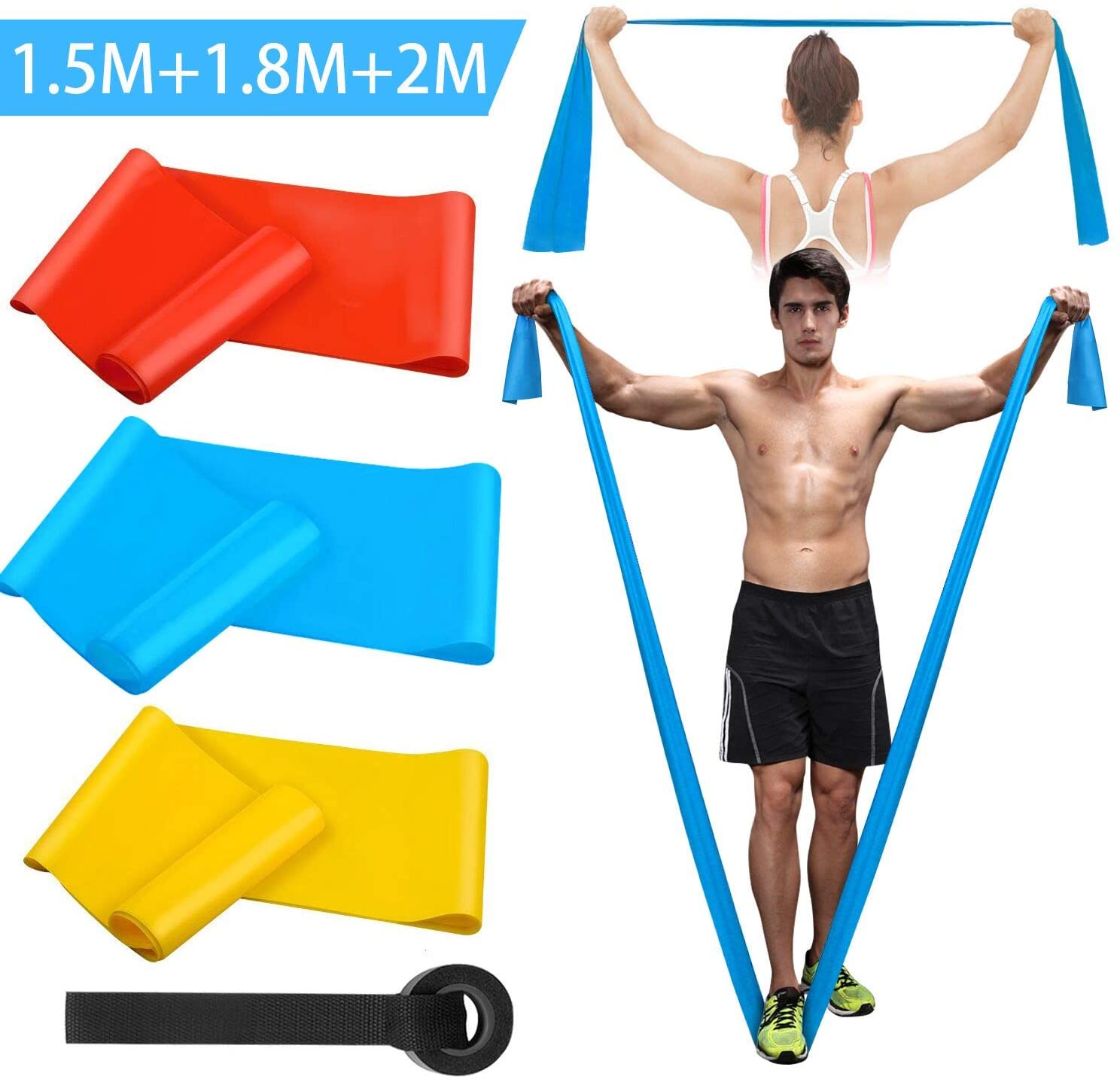 Crossfit Training Gear - Elastic Fitness Bands 3Pcs Resistance Bands