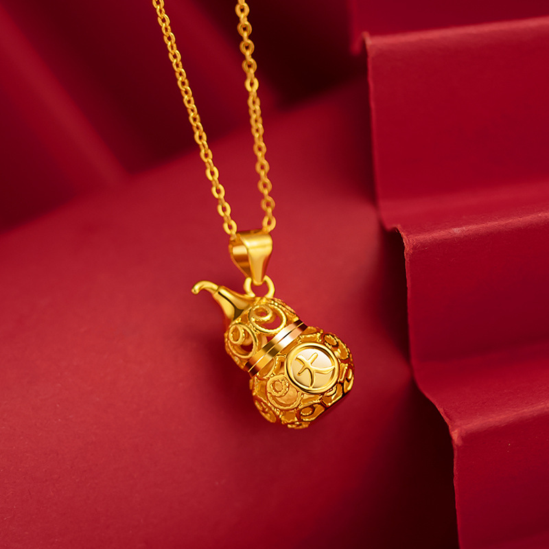 Battle Rope Anchor - Pure 18K Gold Necklace Lucky Hollowed