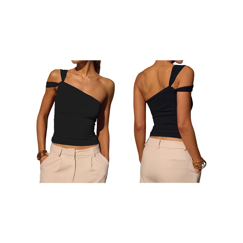 Crossfit Youtube - Women's One Shoulder Asymmetric Strapless Tube