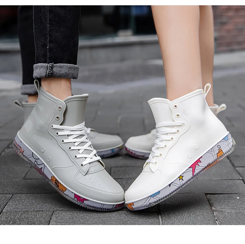 Men Rain Boots Fashion Trendy  - Crossfit Male ulasan dan harga