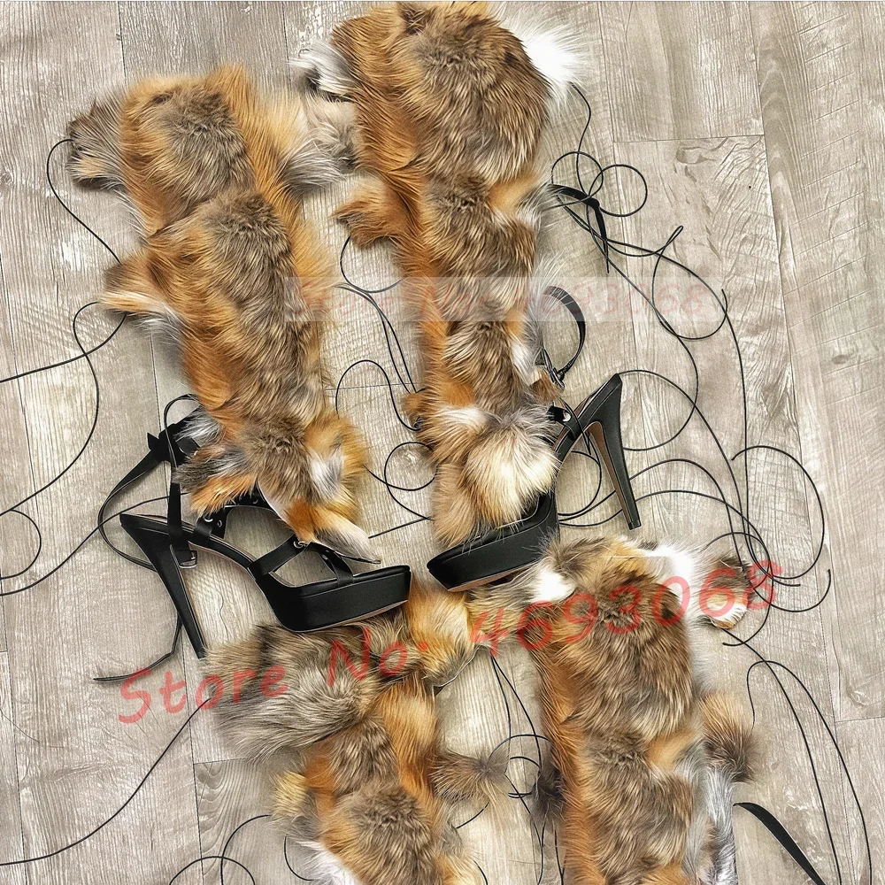 Real Fur Wrap Cross Tied Platf - Crossfit Ladies ulasan dan harga