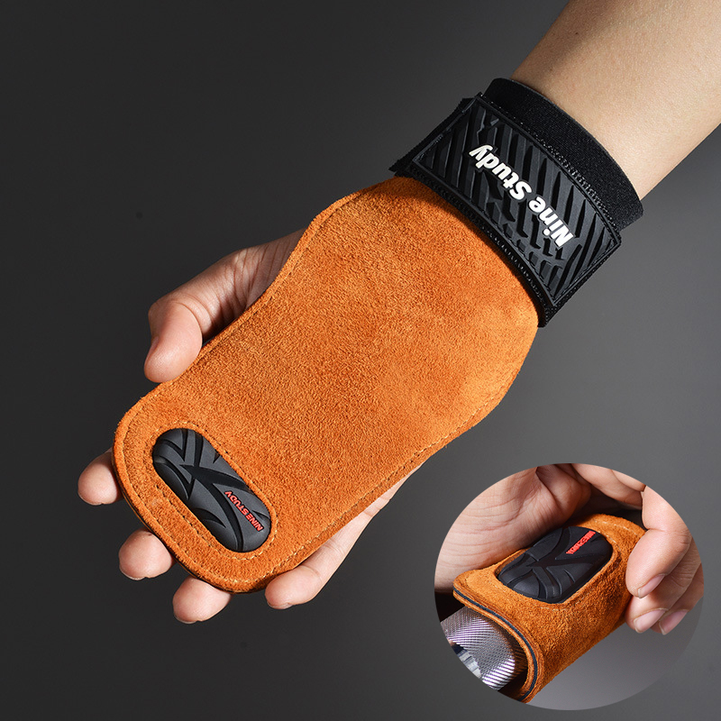 Cowhide Gym Grips Gloves Weigh - Crossfit Training Gear ulasan dan harga