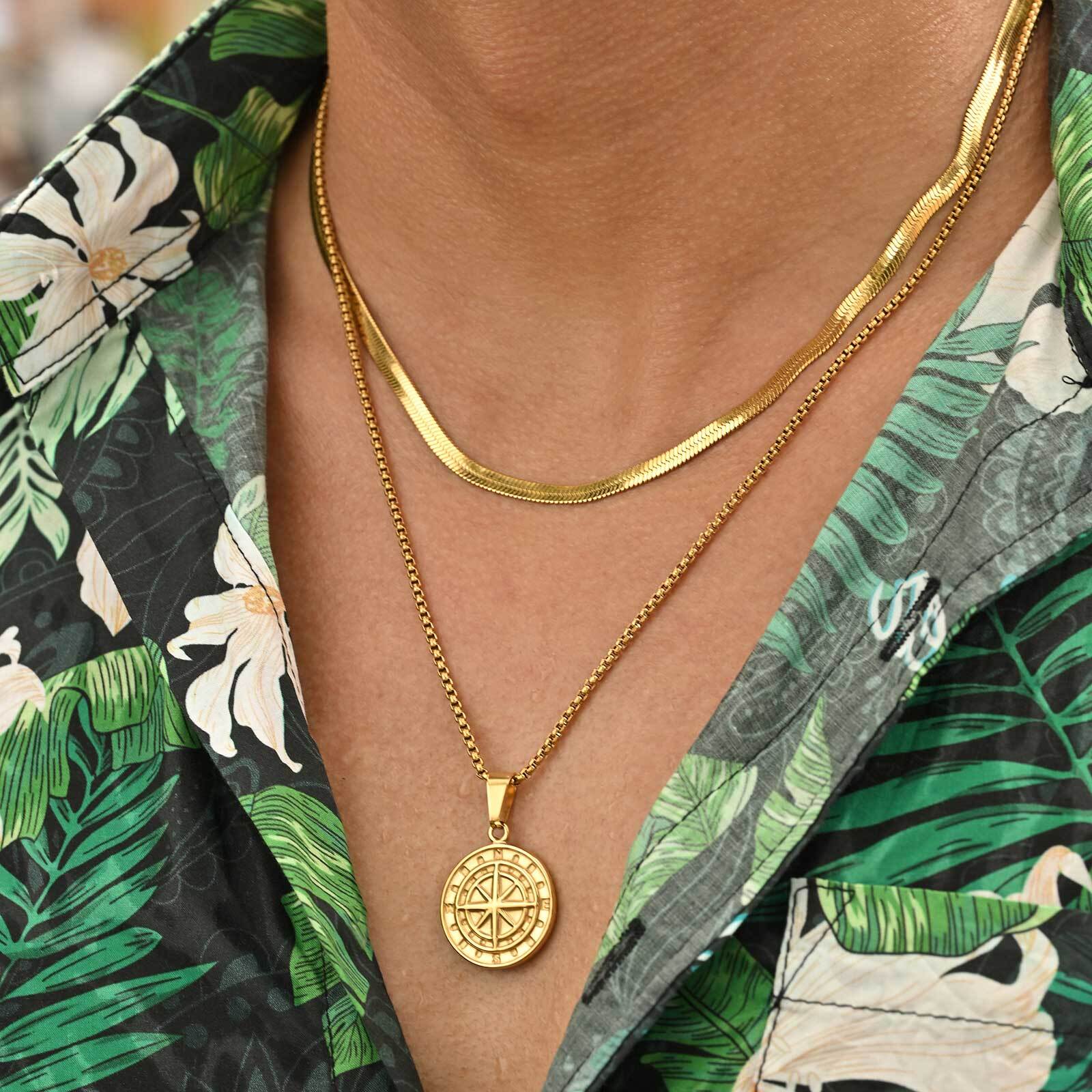 2pcs/set Compass Necklace for  - Battle Rope Anchor ulasan dan harga