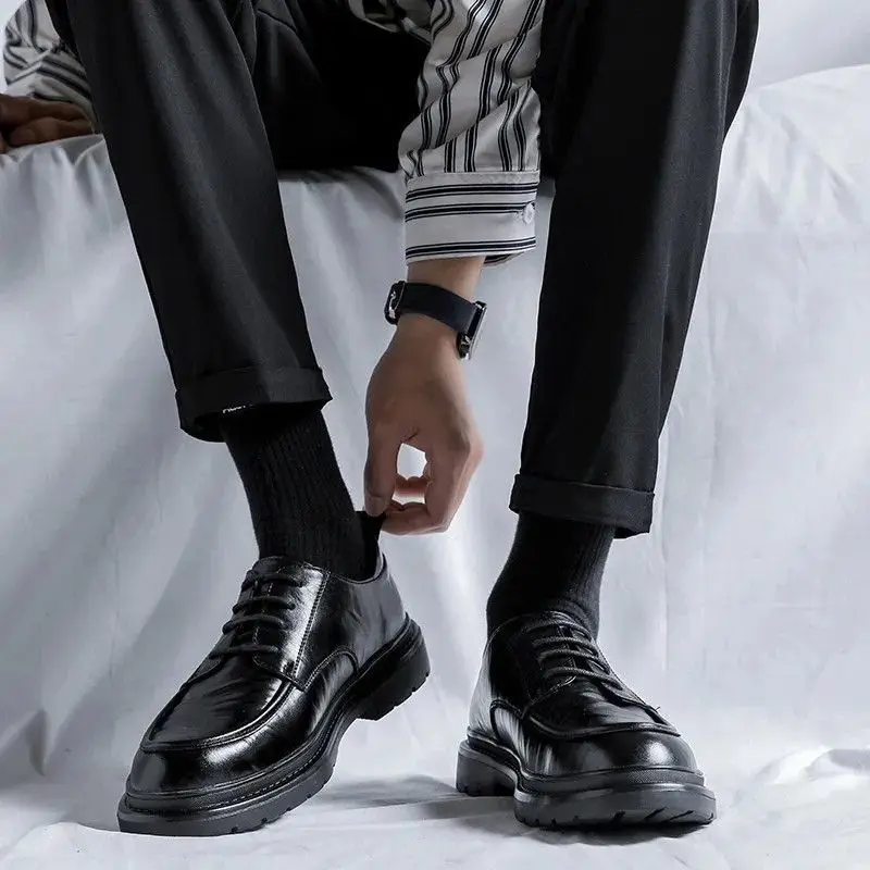 Lace Up Round Toe Men's Leathe - Crossfit Male ulasan dan harga