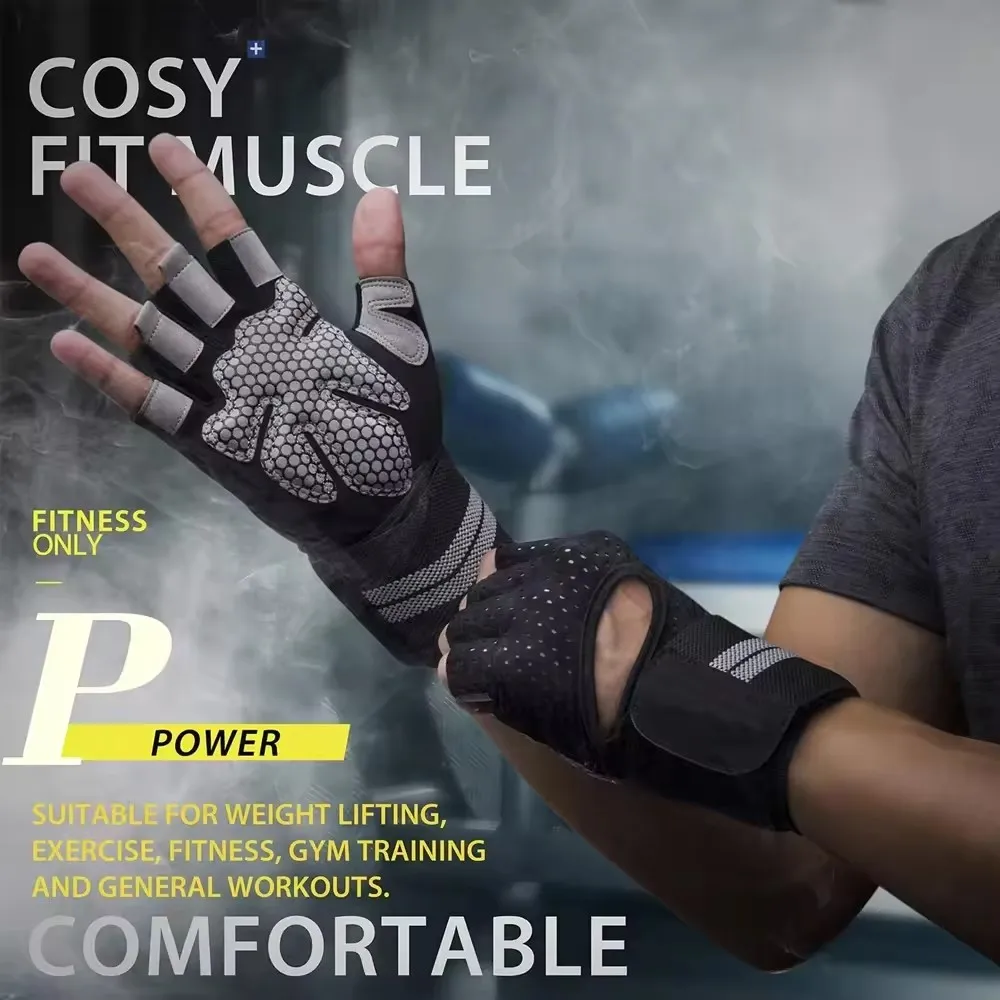 1Pair Half Finger Gym Fitness  - Crossfit Training Gear ulasan dan harga