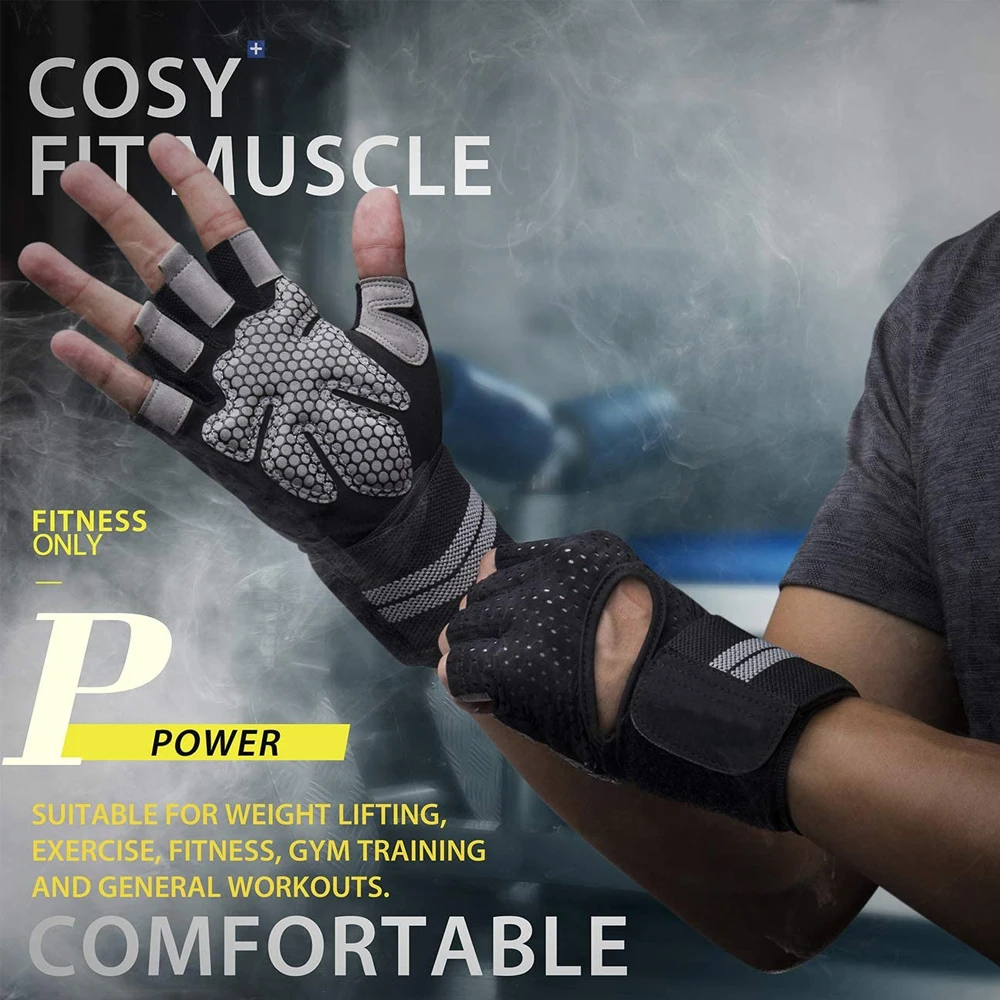 1Pair Half Finger Gym Fitness  - Crossfit Equipment ulasan dan harga
