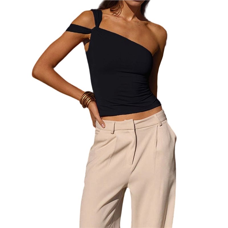 Women's One Shoulder Asymmetri - Crossfit Youtube ulasan dan harga