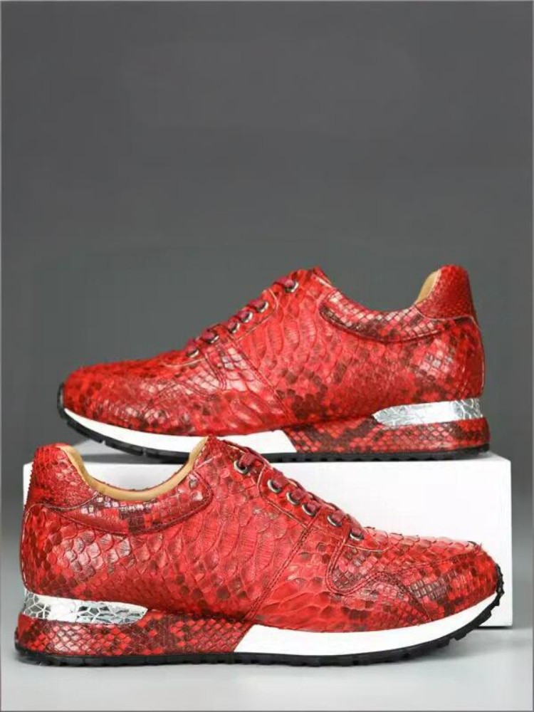Concise Solid Color Snakeskin  - Crossfit Male ulasan dan harga