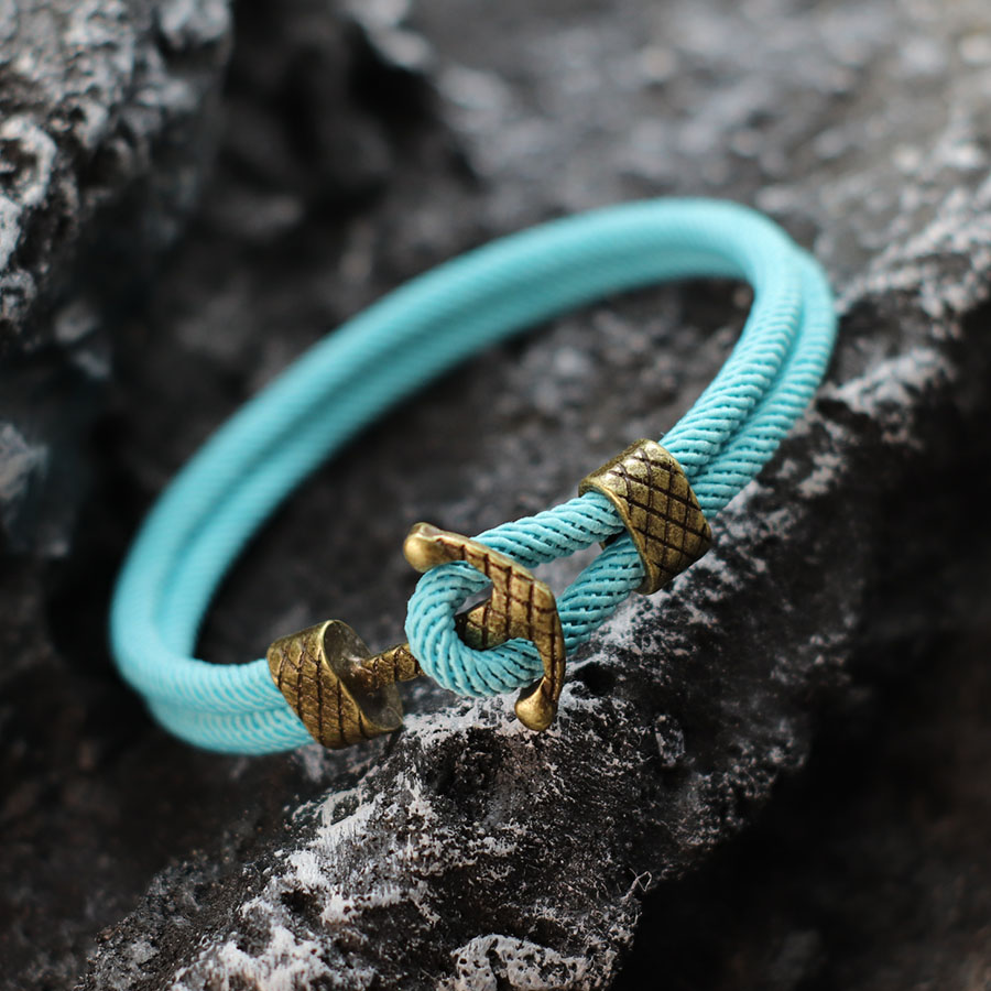 Hiphop Rock Men Bracelet Antiq - Battle Rope Anchor ulasan dan harga